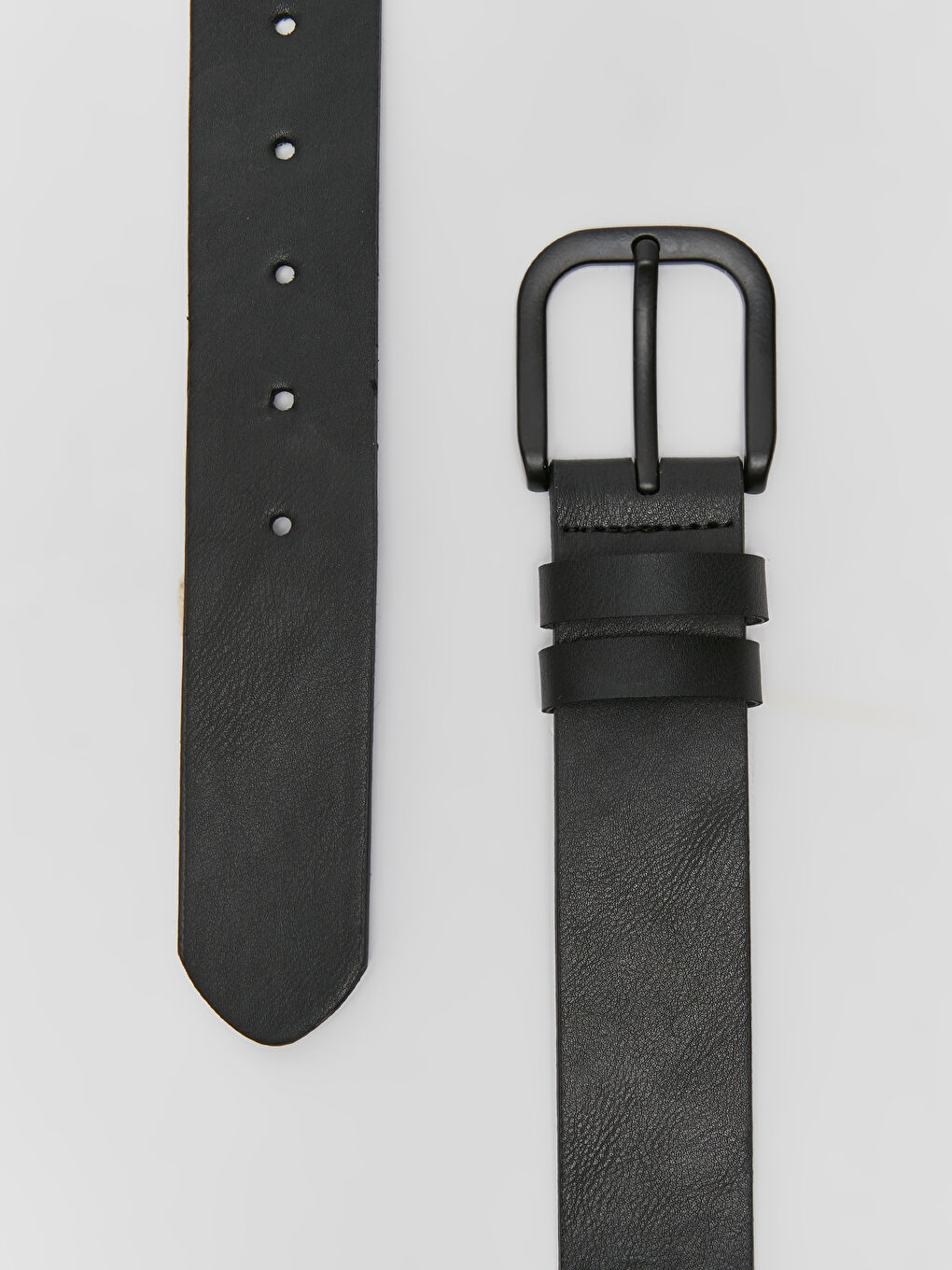 Siyah Deri Görünümlü Erkek Kemer-2