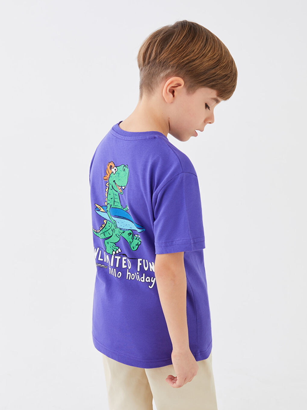 LCW ECO Crew Neck Printed Short Sleeve Boys' T-Shirt -S3CJ06Z4-SYR