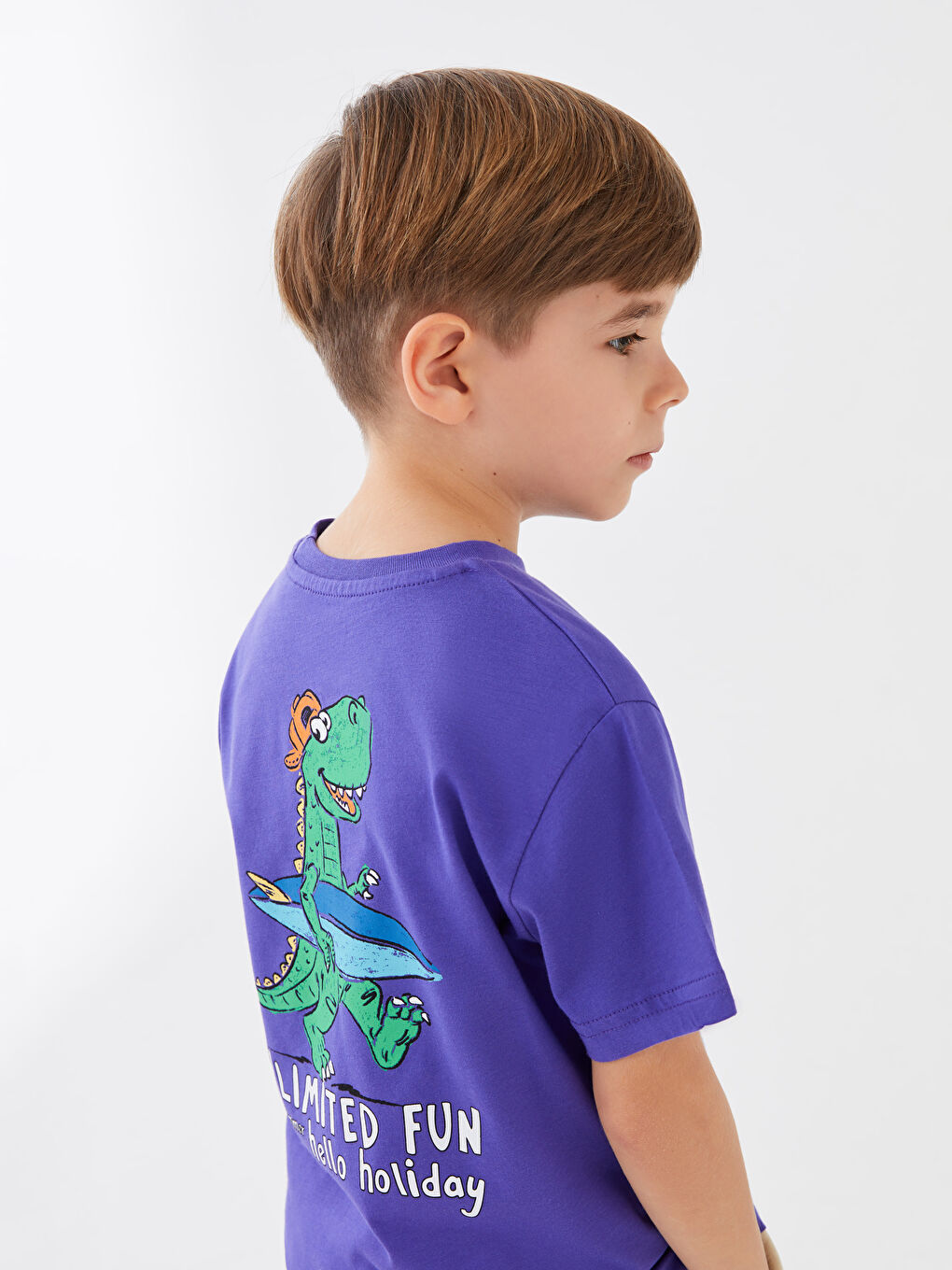 LCW ECO Crew Neck Printed Short Sleeve Boys' T-Shirt -S3CJ06Z4-SYR
