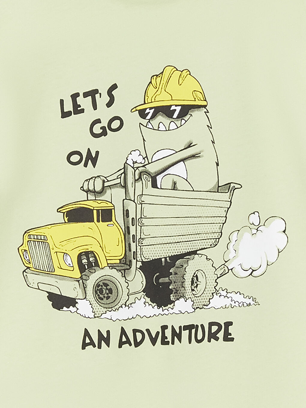 Yeşil Bisiklet Yaka Baskılı Kısa Kollu Erkek Çocuk Tişört-2