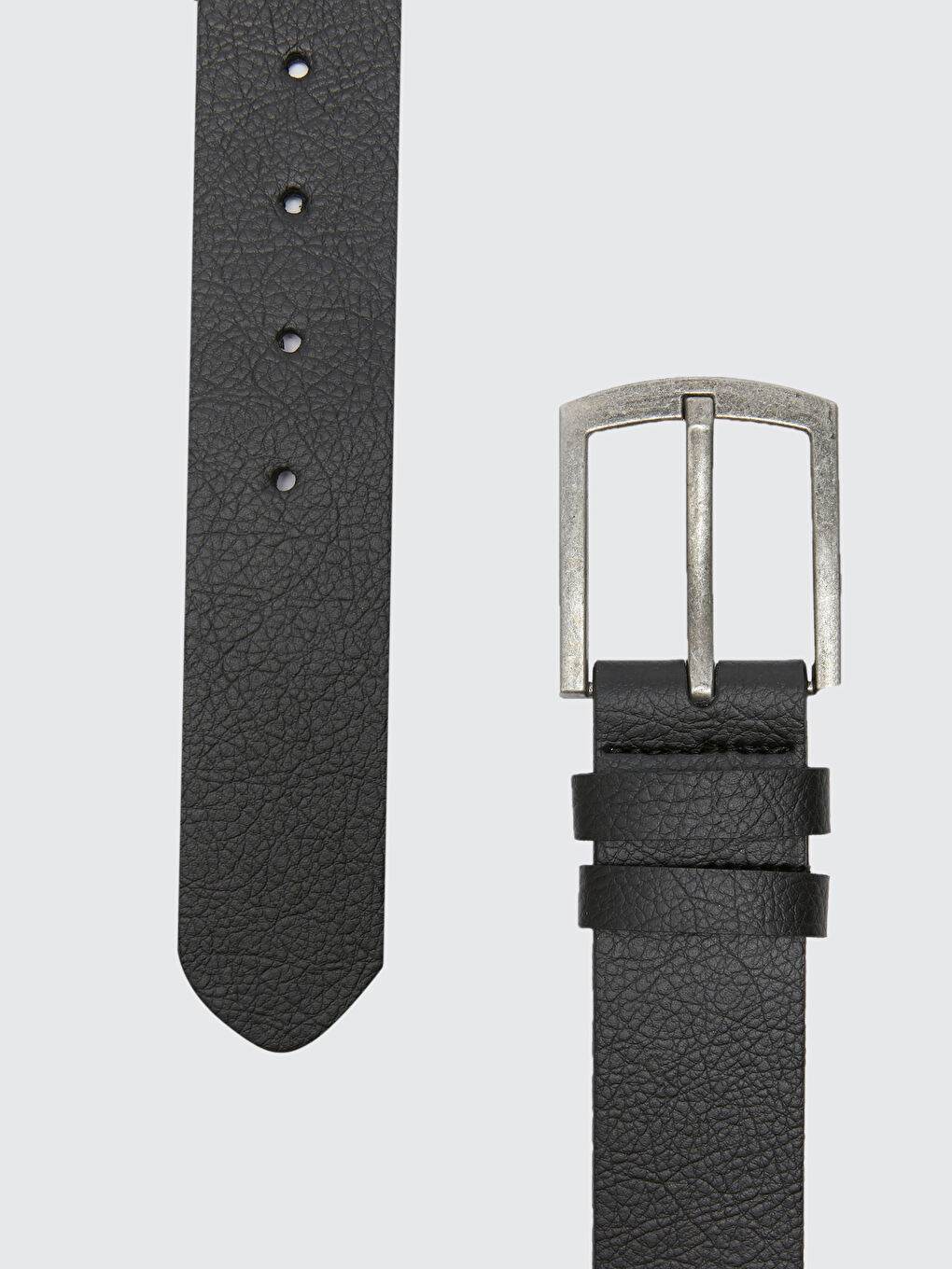Siyah Deri Görünümlü Erkek Kemer-2