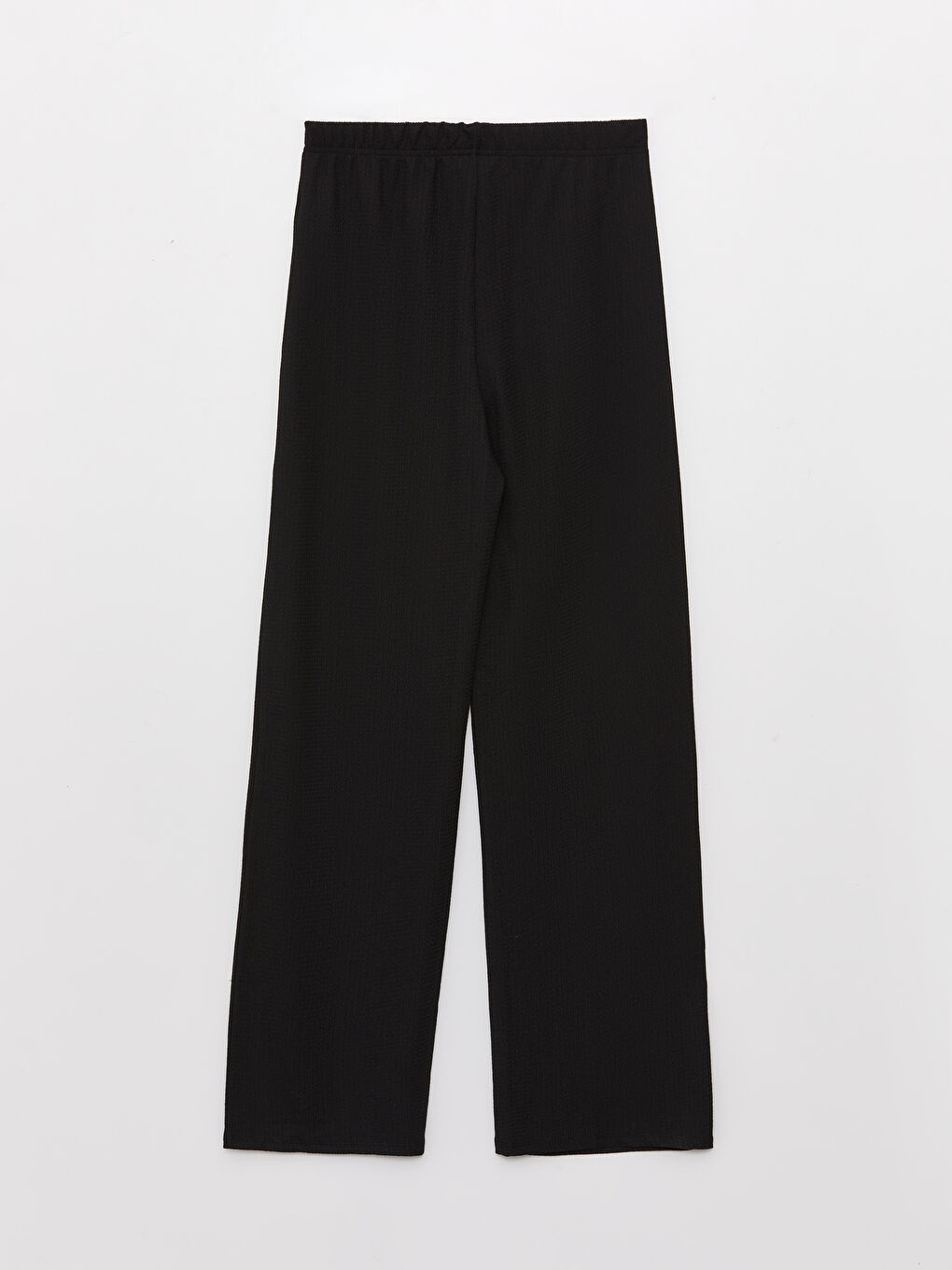 Pantalon Uni à Jambe Large avec Taille Élastiquée pour Femmes-5
