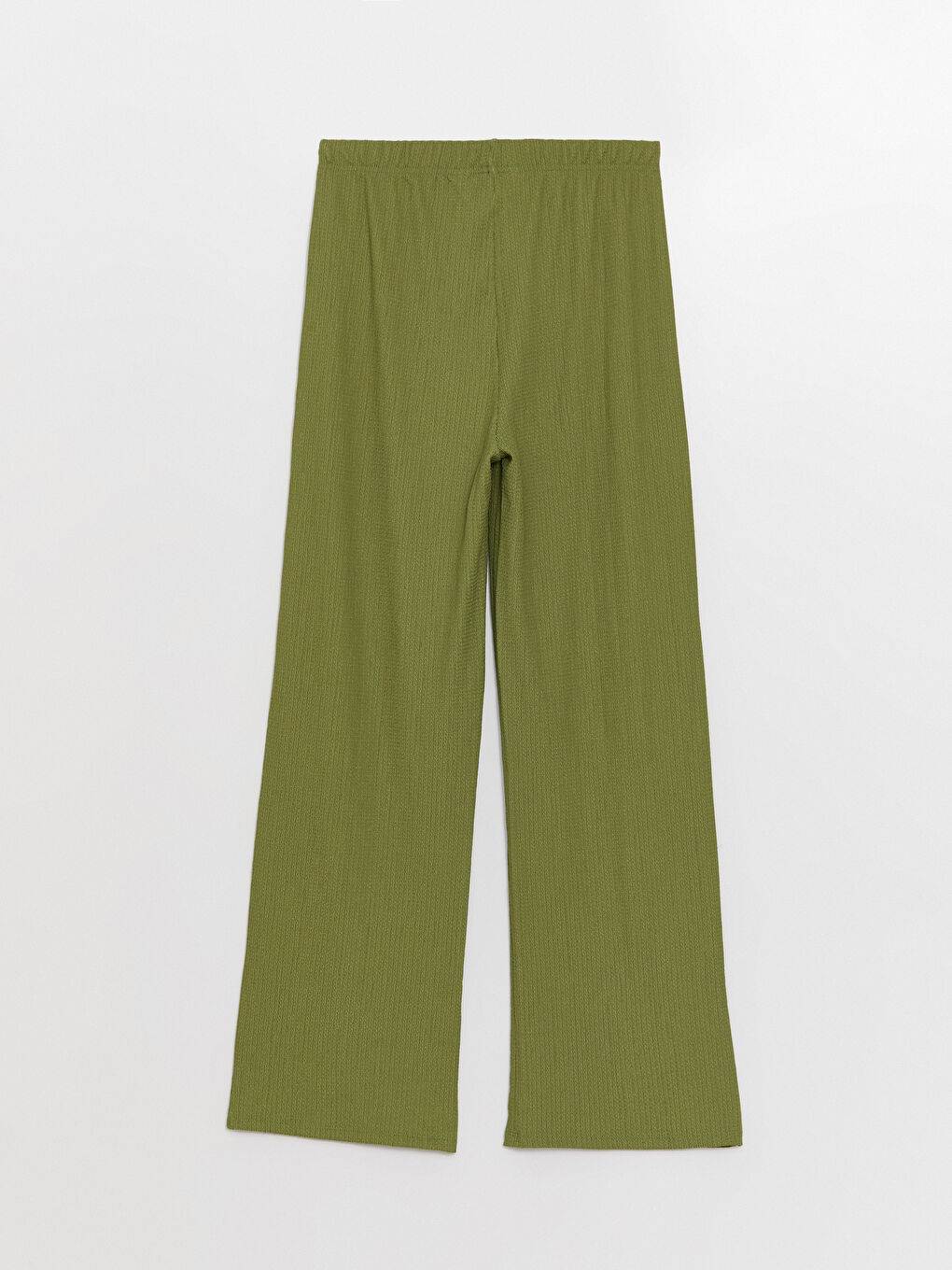 بنطلون واسع الساق سادة بخصر مرن للسيدات-6