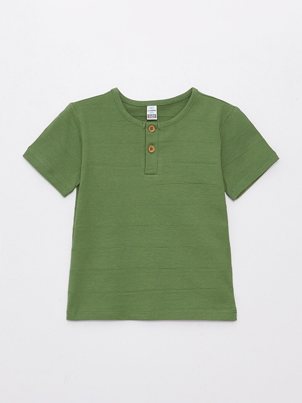 Yeşil Bisiklet Yaka Kısa Kollu Erkek Bebek Tişört