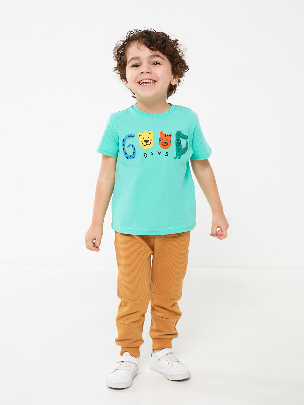 Bej Beli Lastikli Basic Erkek Bebek Eşofman Alt-2