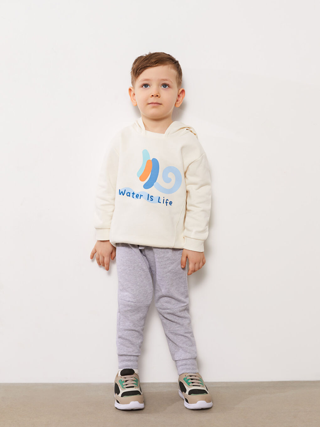 Gri Beli Lastikli Basic Erkek Bebek Eşofman Alt