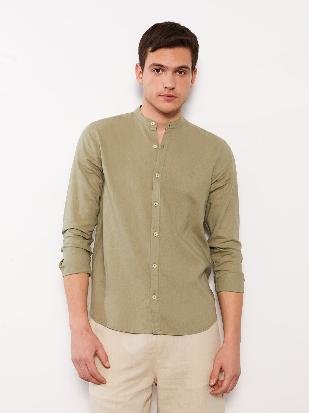 Рубашка Мужская С Длинным Рукавом Стандартного Кроя