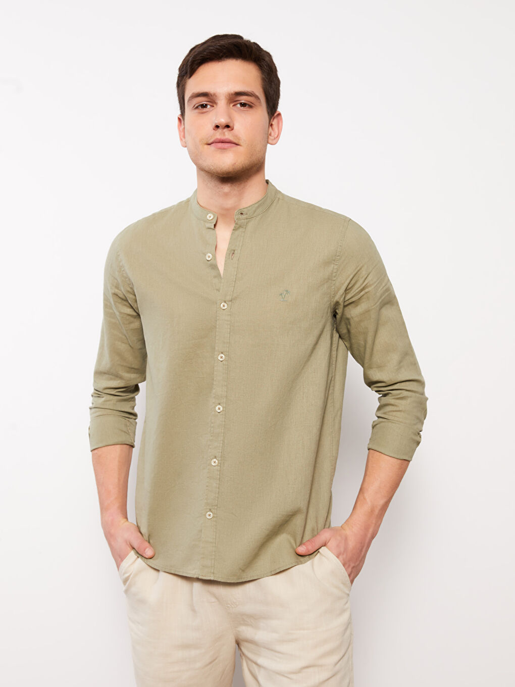 Рубашка Мужская С Длинным Рукавом Стандартного Кроя-1