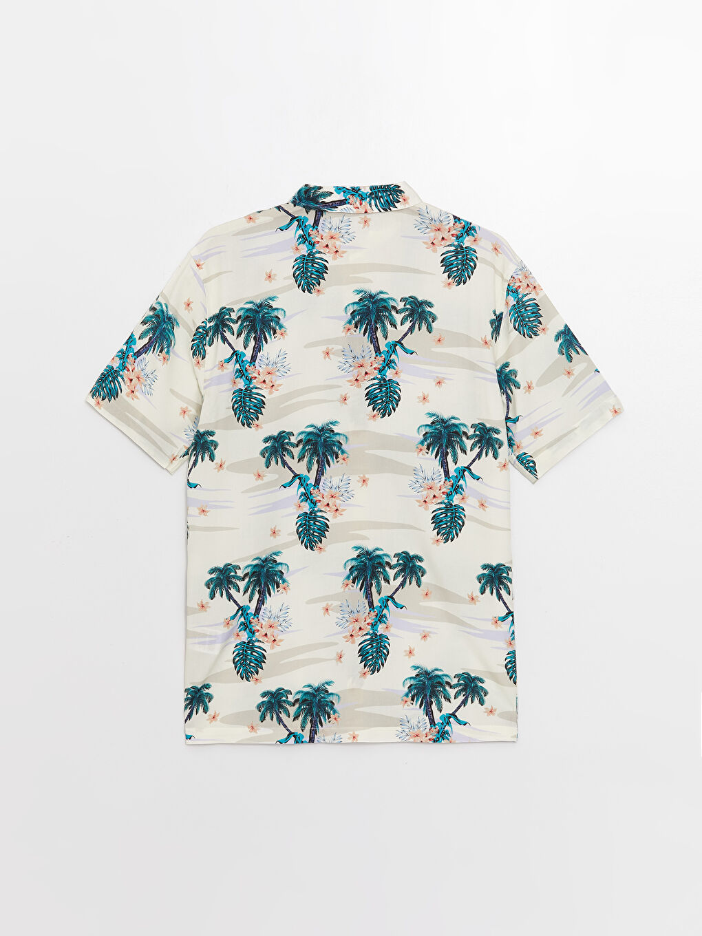 قميص رجالي بكم قصير عادي منقوش فيسكوز-6