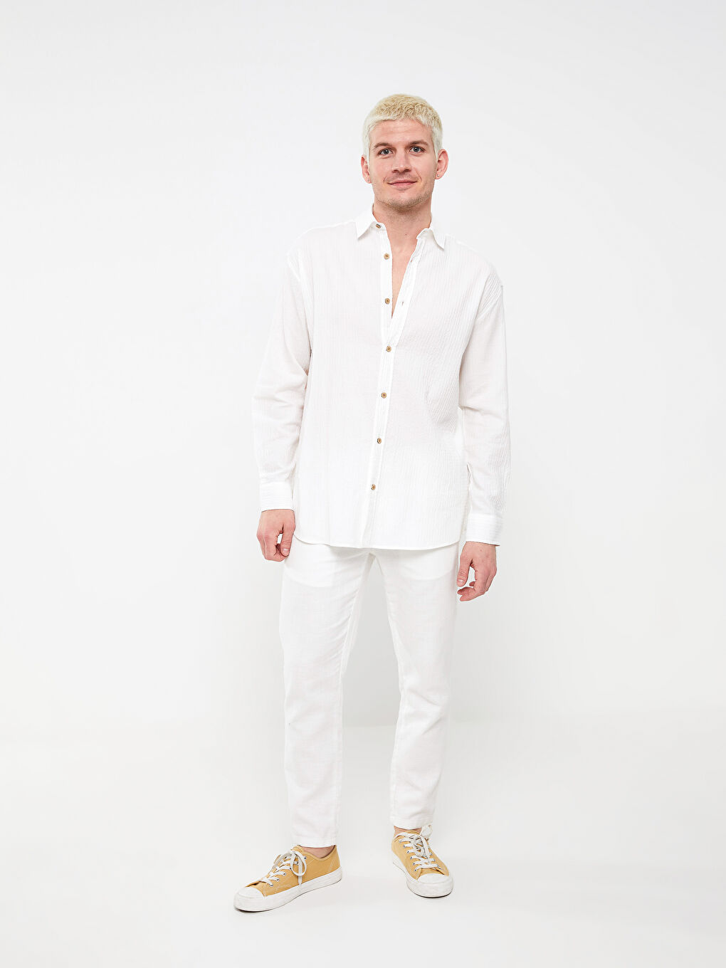 Relaxed Fit Long Sleeve Men's Shirt-2