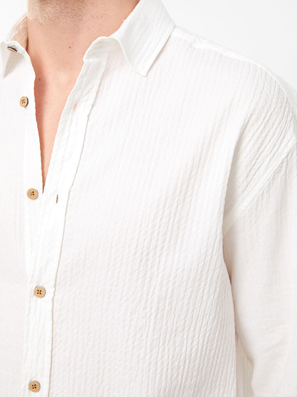 Relaxed Fit Long Sleeve Men's Shirt-3