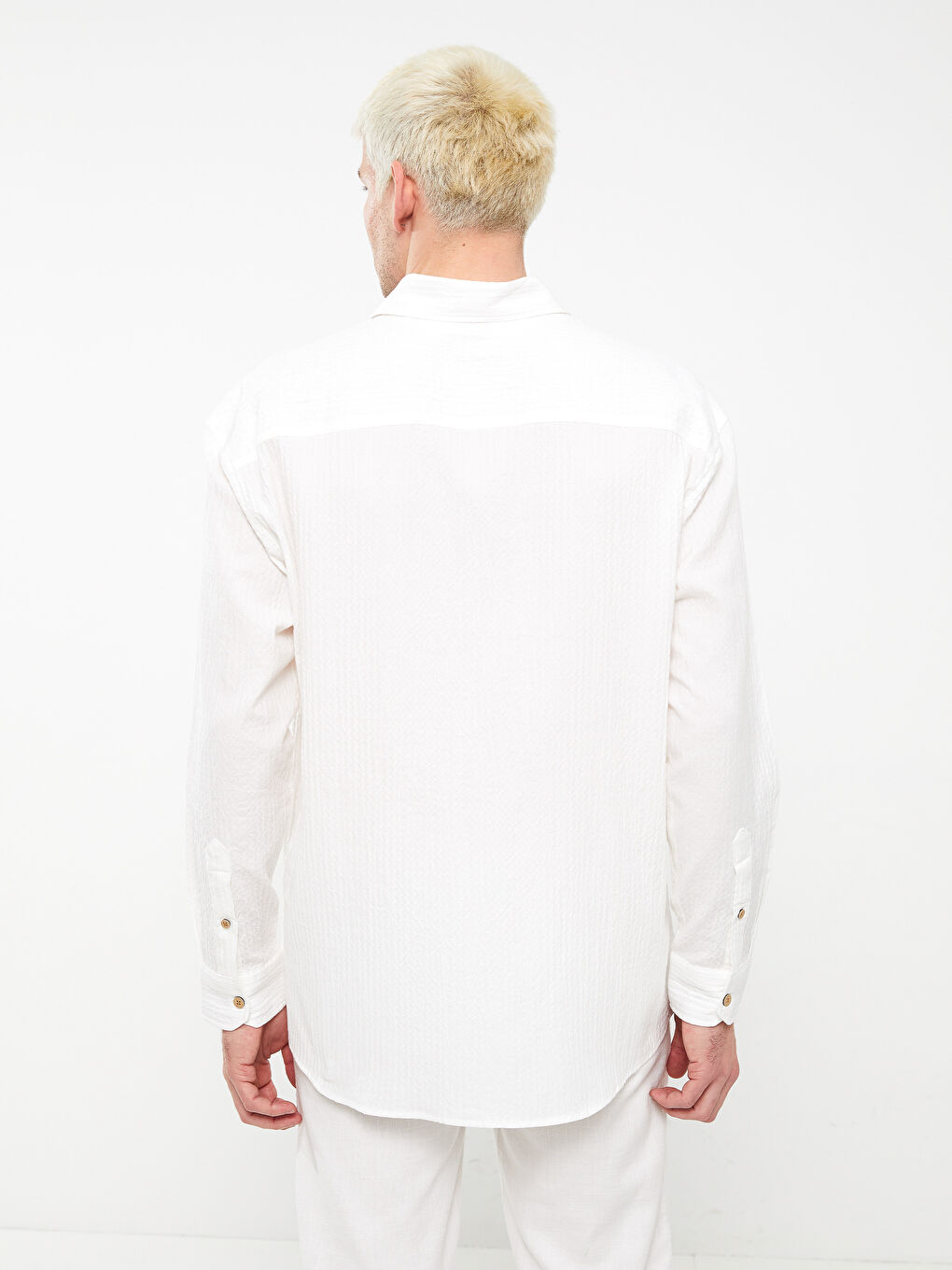 Relaxed Fit Long Sleeve Men's Shirt-4