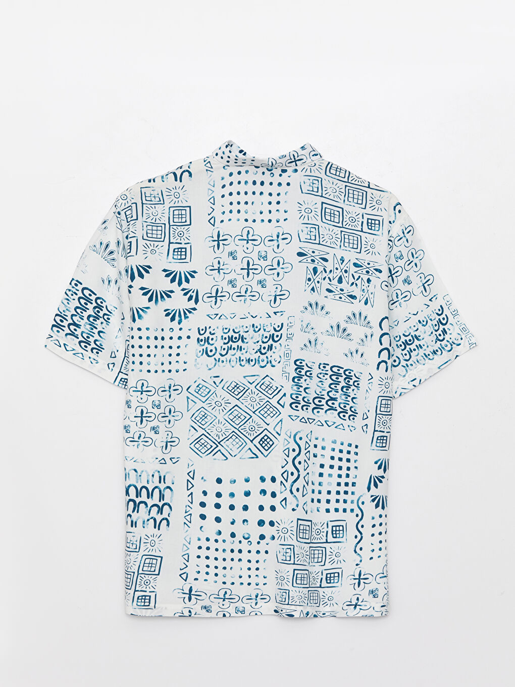 Regular Fit Short Sleeve Patterned Viscose Men's Shirt-6