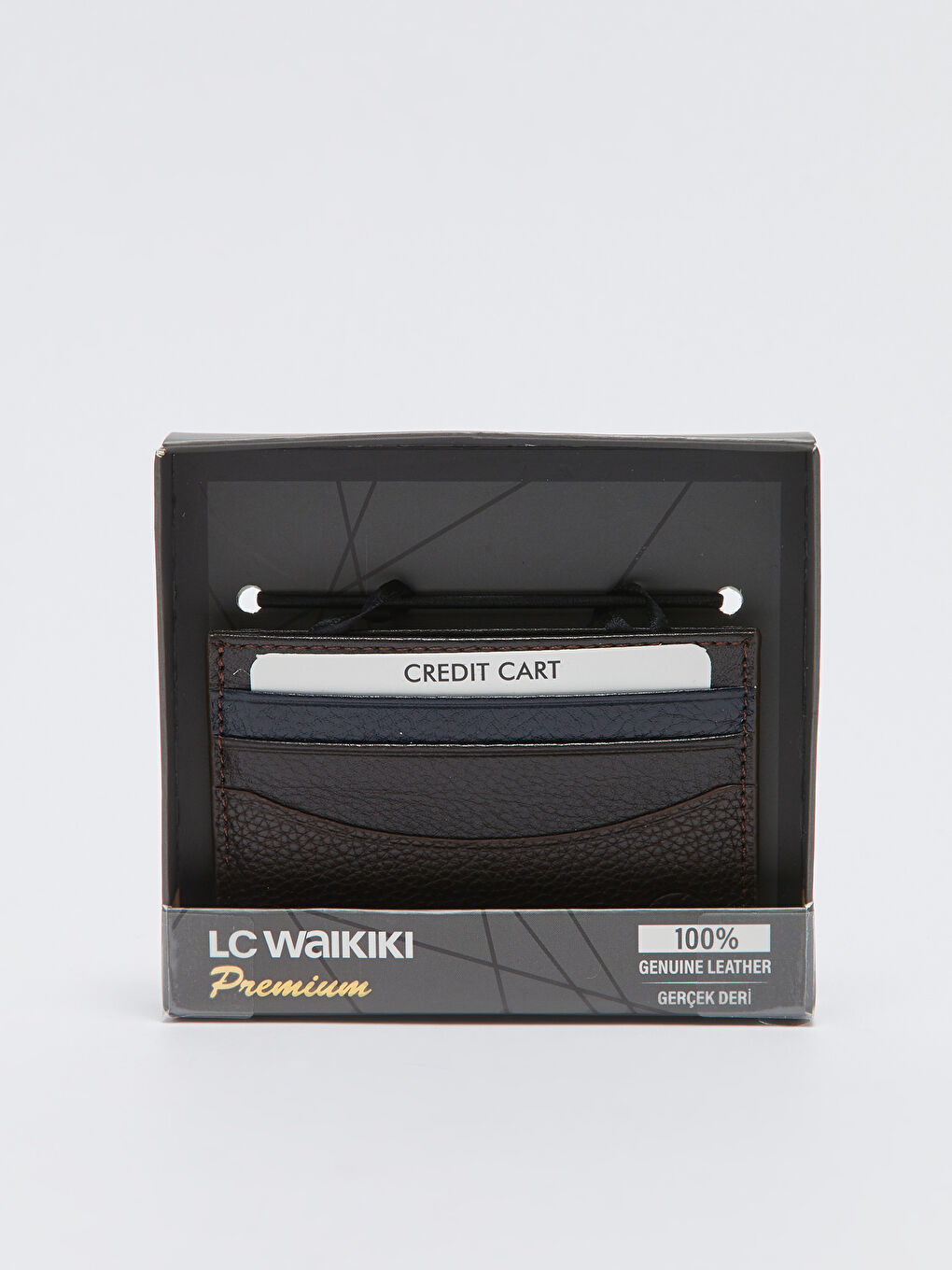 Kahverengi Hakiki Deri Erkek Kartlık