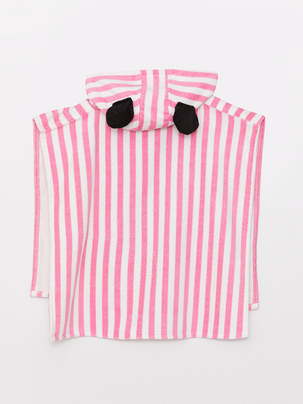 Pembe Kapüşonlu Minnie Mouse Baskılı Kız Bebek Panço Havlu-1