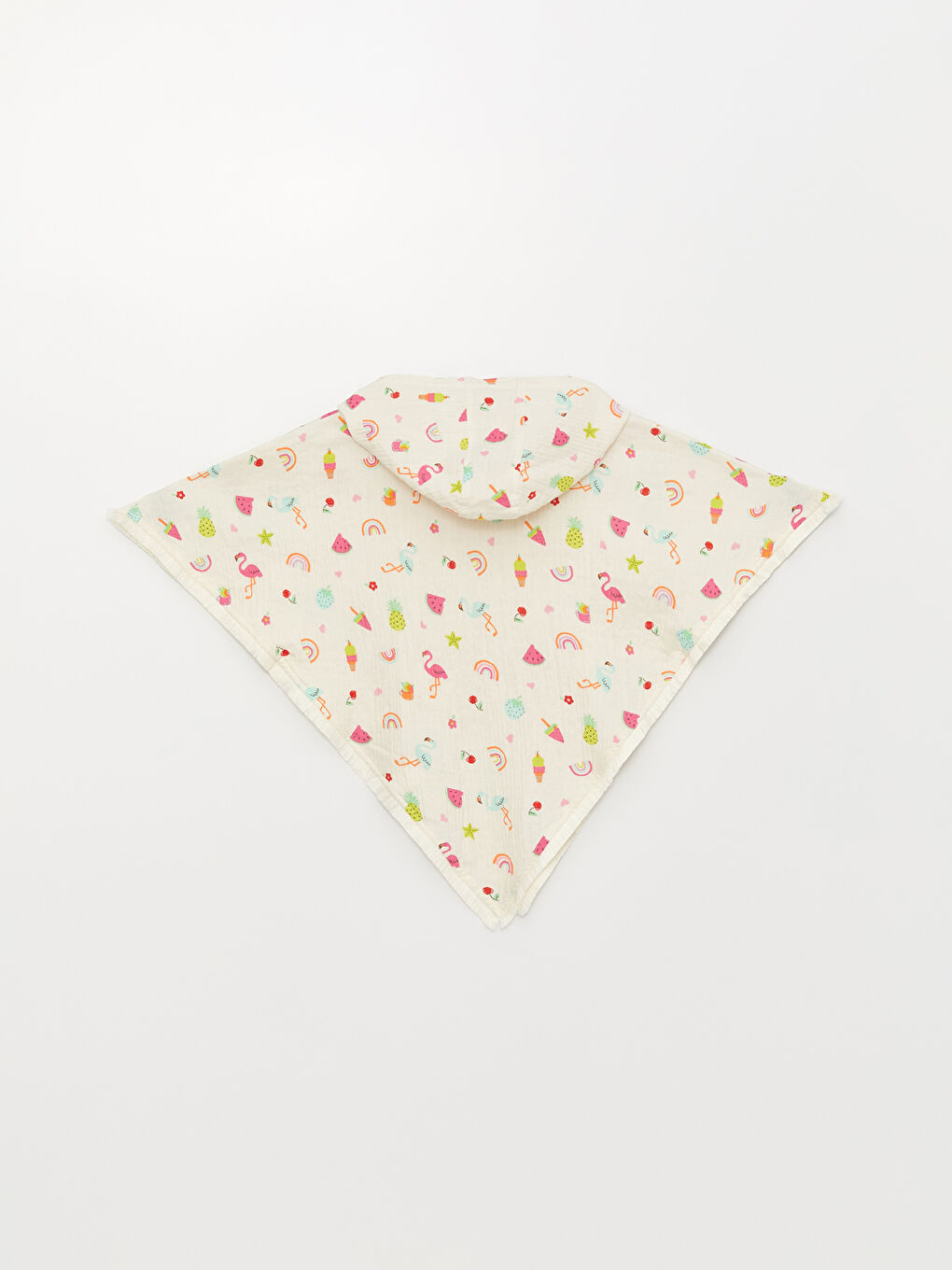 Кимоно с капюшоном и принтом для девочки-1