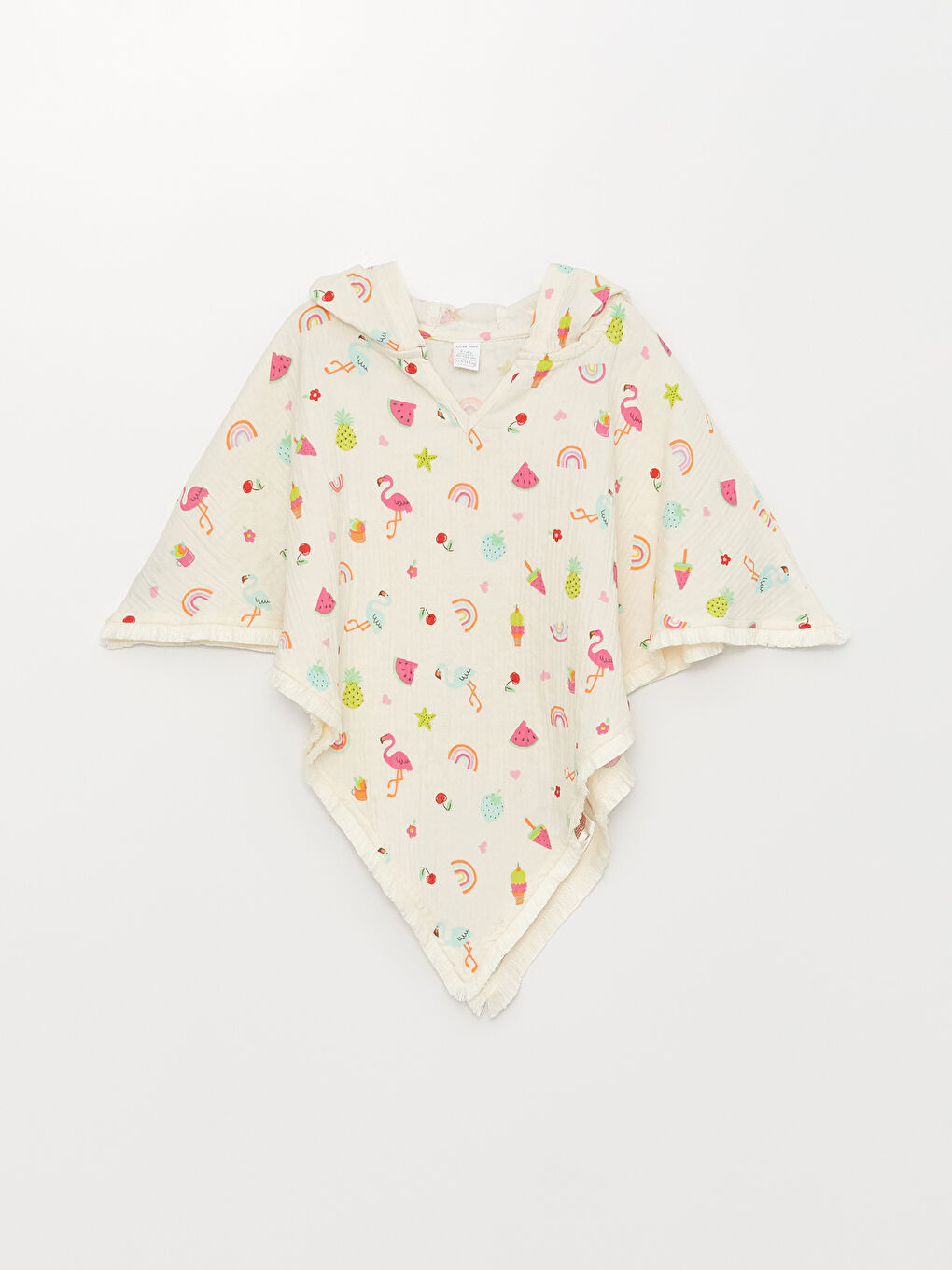 Кимоно с капюшоном и принтом для девочки-2