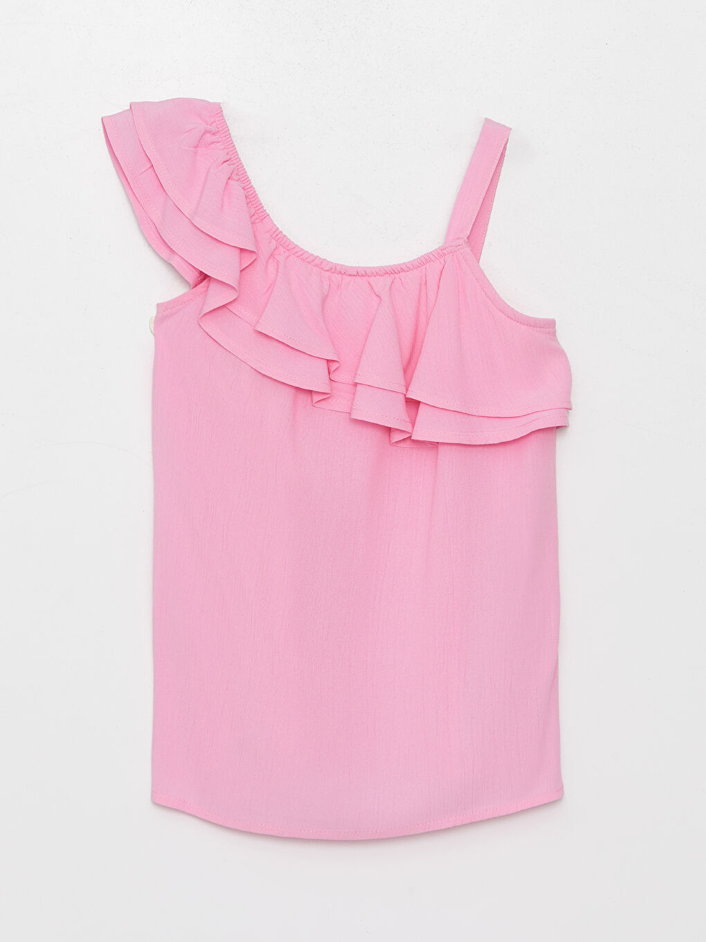 Pembe Basic Fırfır Detaylı Kız Çocuk Bluz