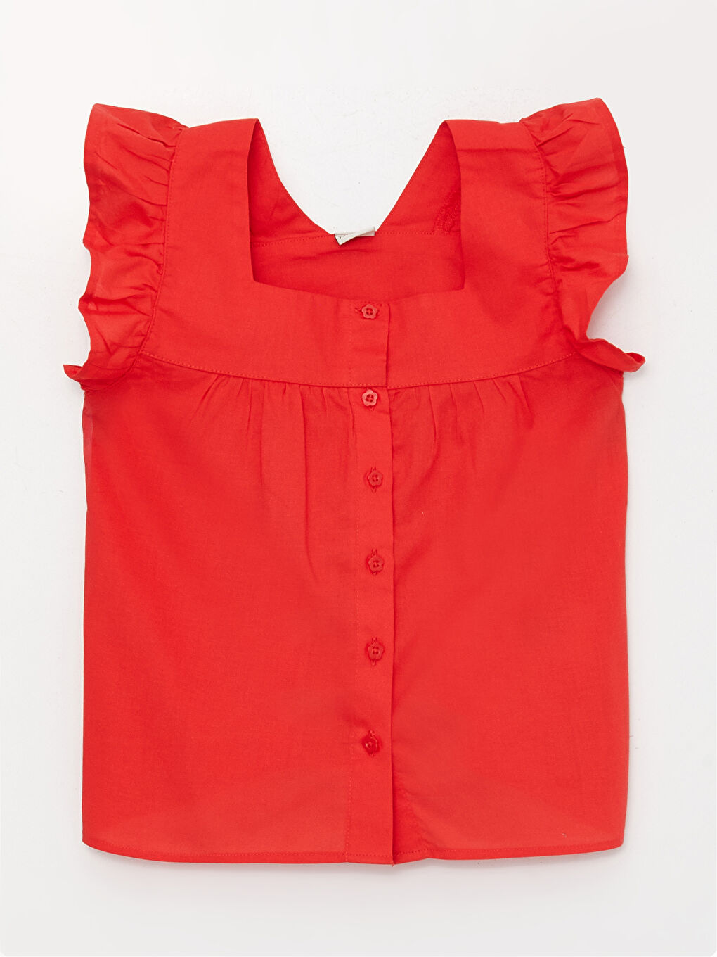 Square Collar Short Sleeve Girl Shirt -S3CJ88Z4-GPU