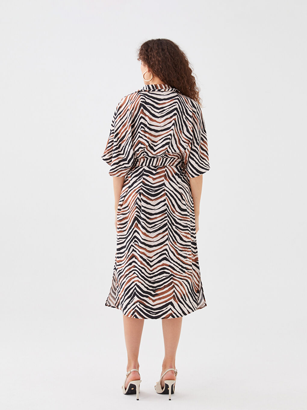 Patterned Short Sleeve Women's Shirt Dress -S3CK03Z8-LQB