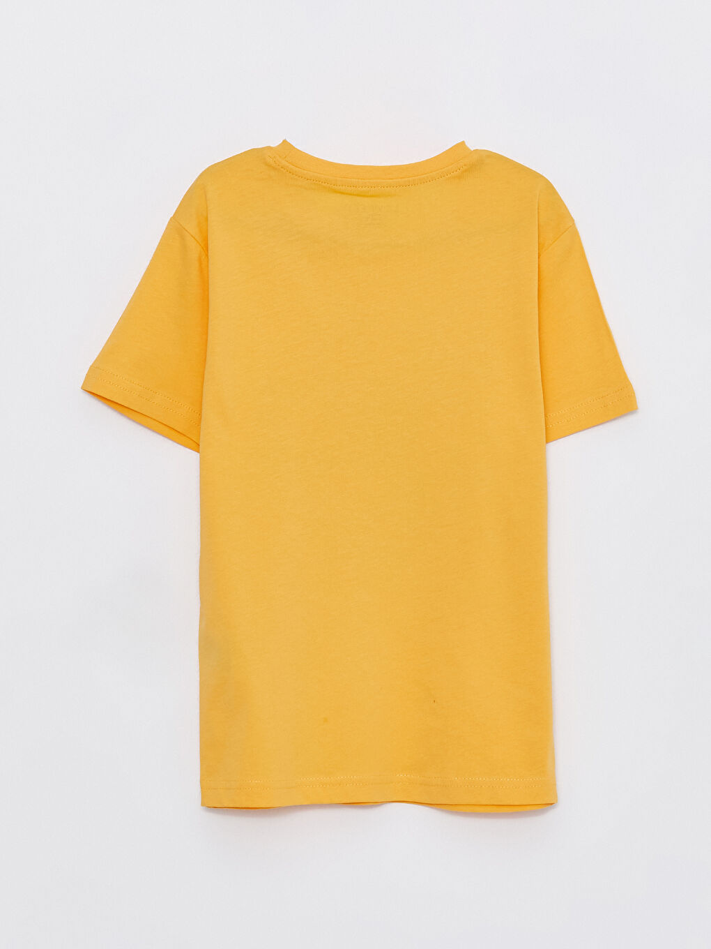 Sarı Bisiklet Yaka Baskılı Kısa Kollu Erkek Çocuk Tişört-1