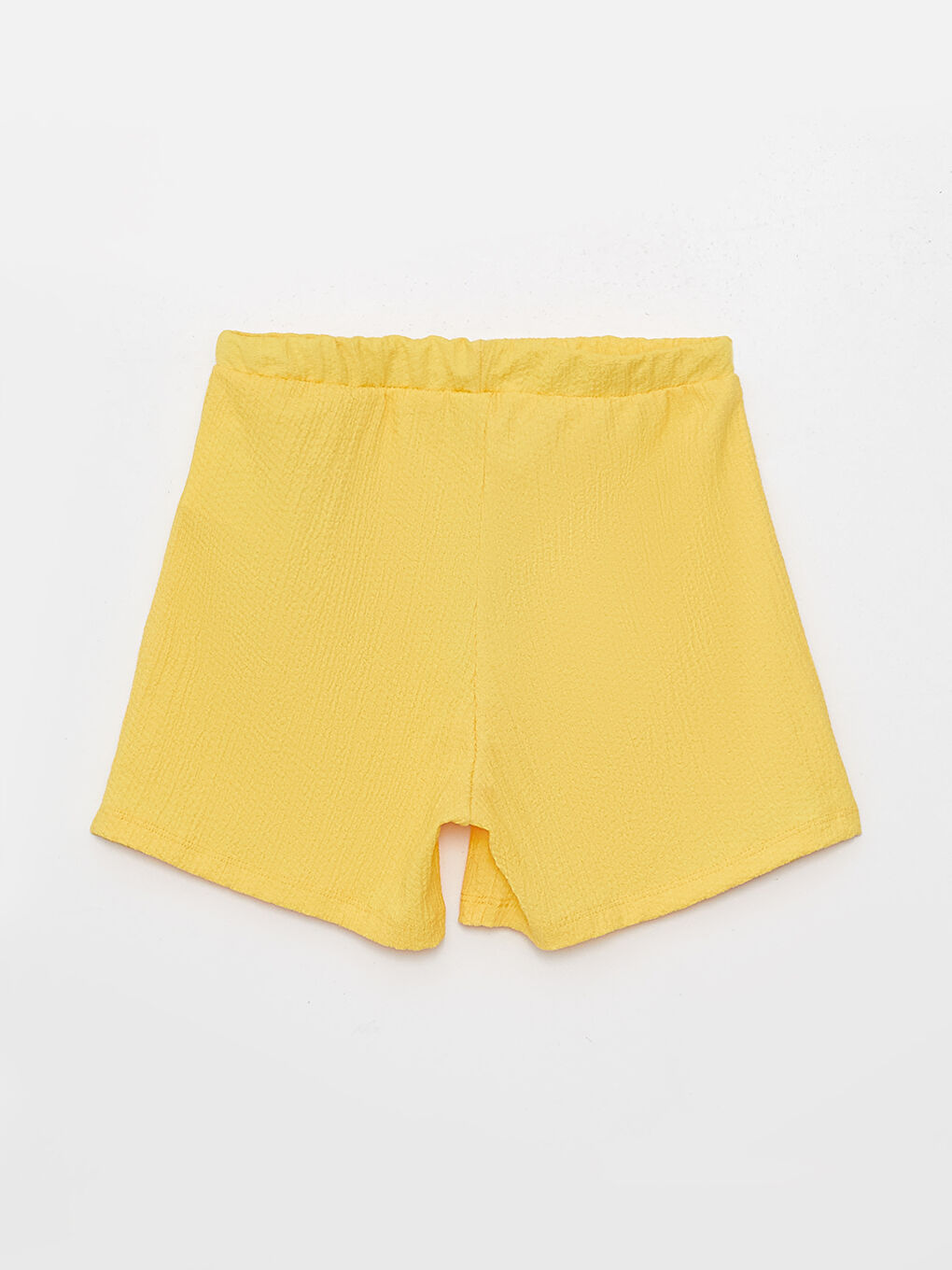 Sarı Beli Lastikli Basic Kız Çocuk Şort-1