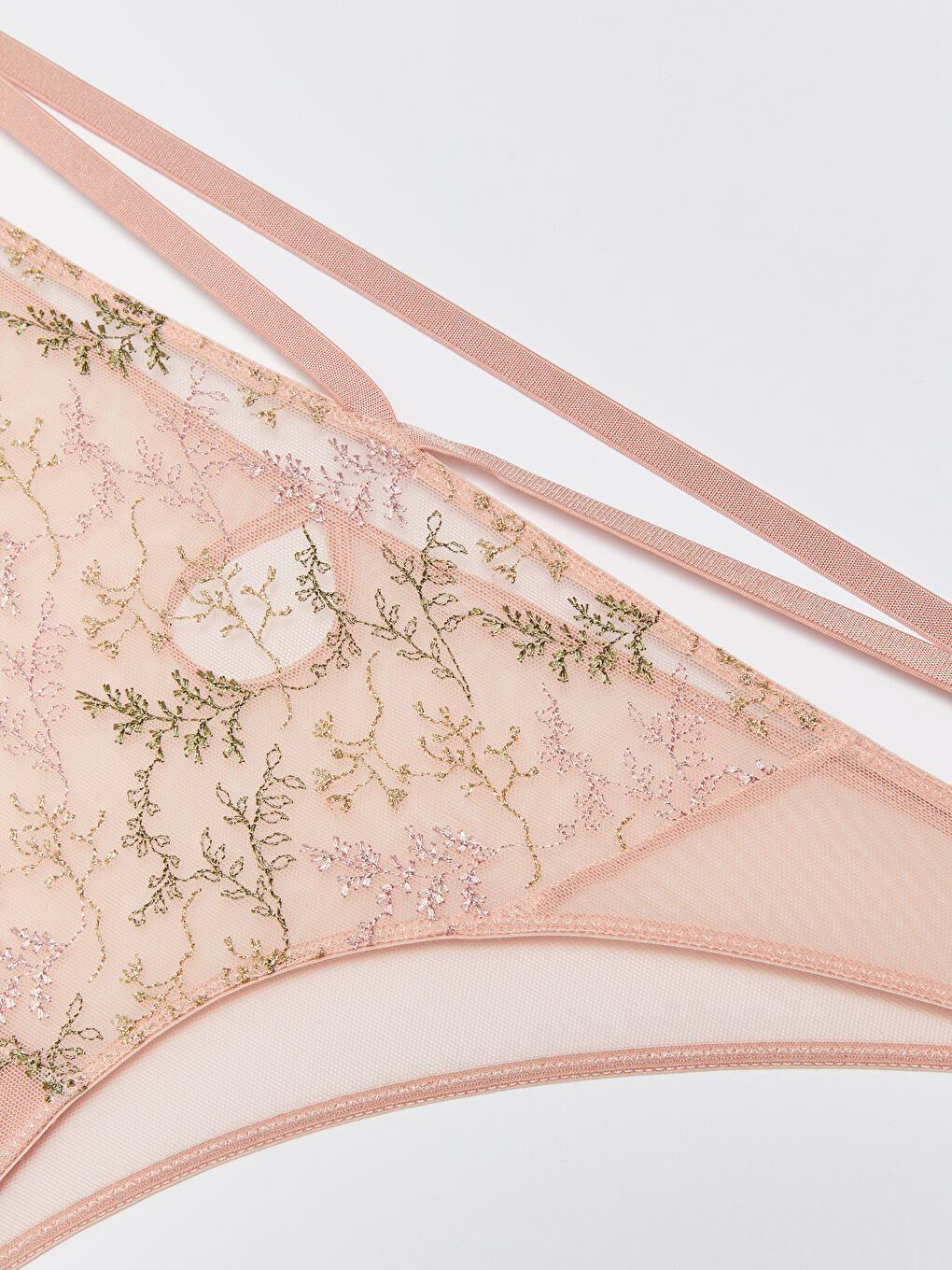 Pembe Dantelli Fantezi Brazilian Külot-2