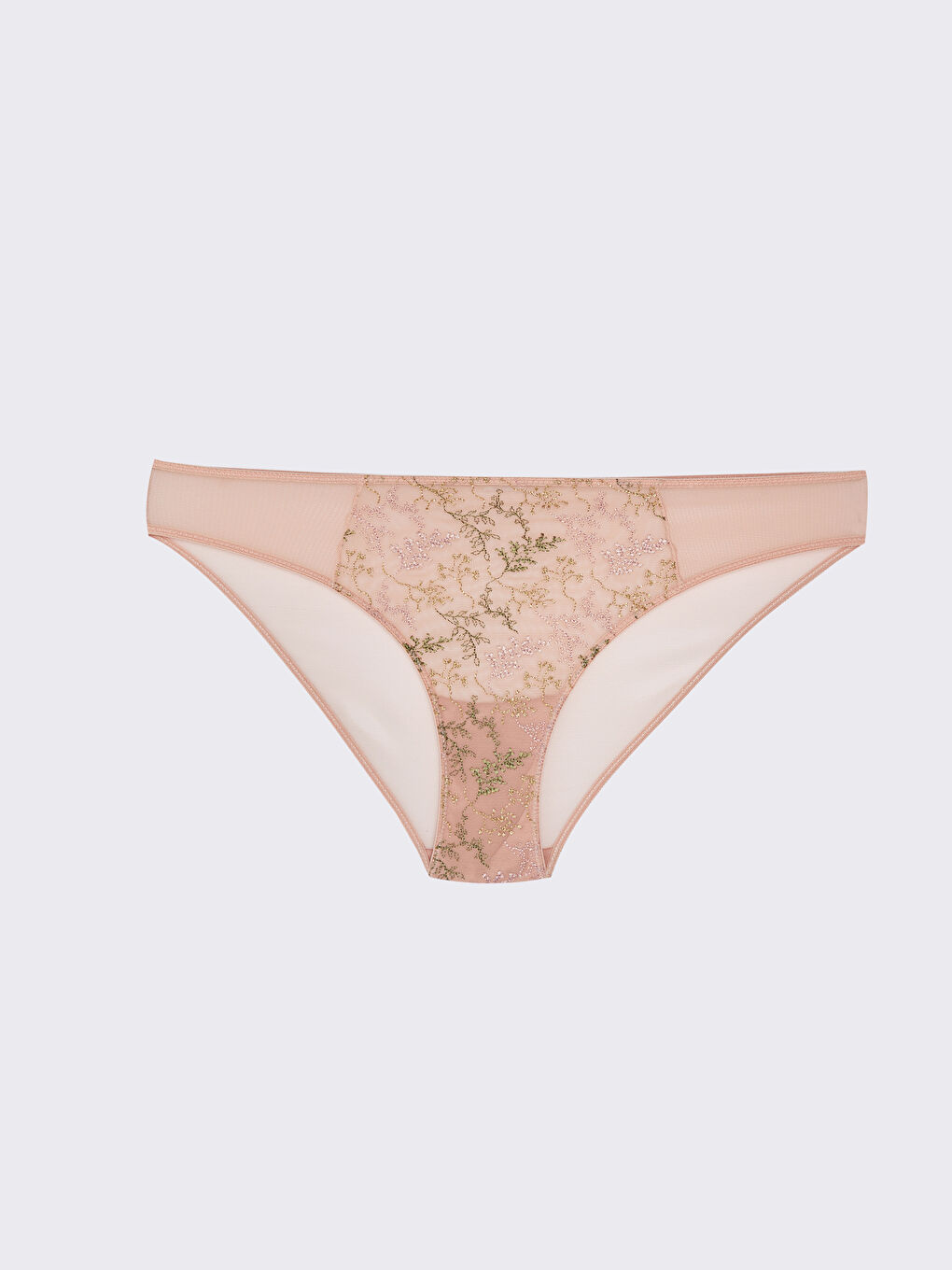 Pembe Nakışlı Fantezi Bikini Külot