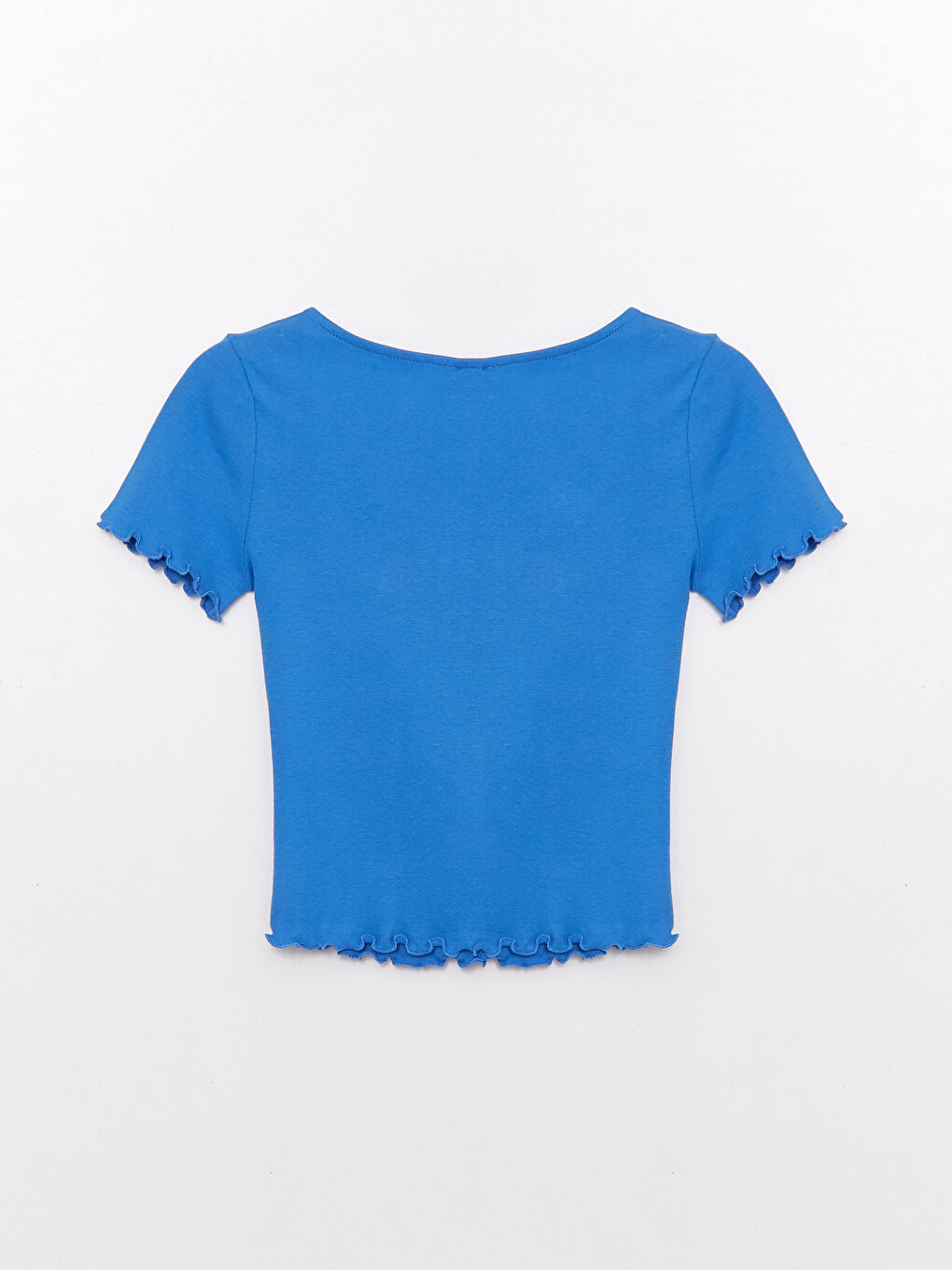 U Neck Plain Short Sleeve Women's T-Shirt-6