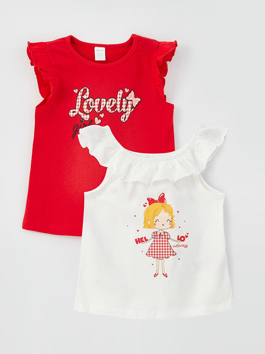 فيست مطبوع بياقة دائرية - بنات رضع - مجموعتين