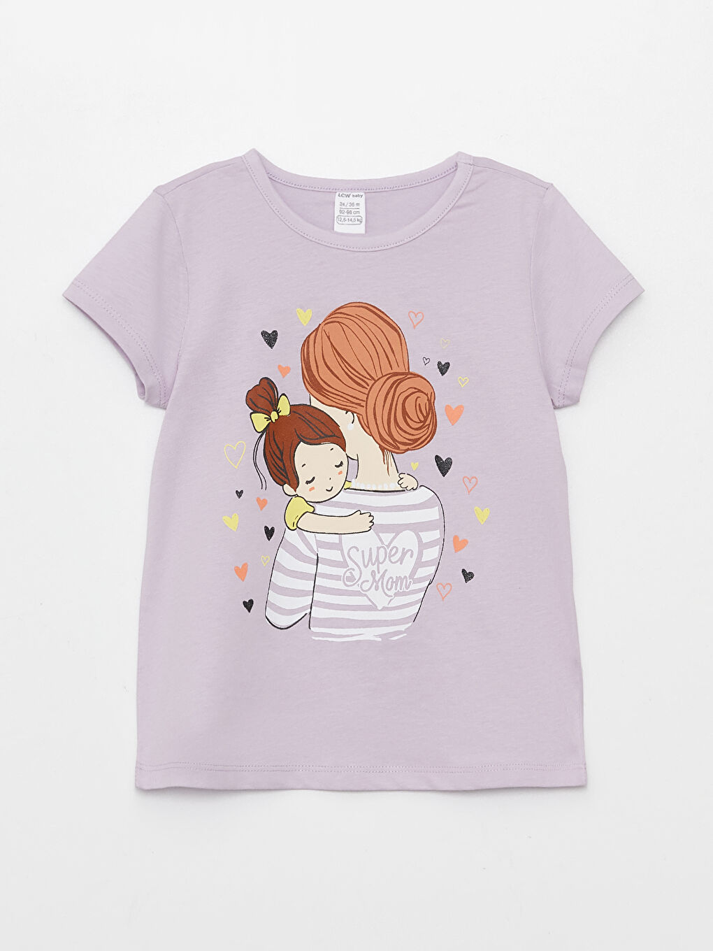 تيشيرت ياقة دائرية كم قصير مطبوع بنات رضع - مجموعة من 2-2