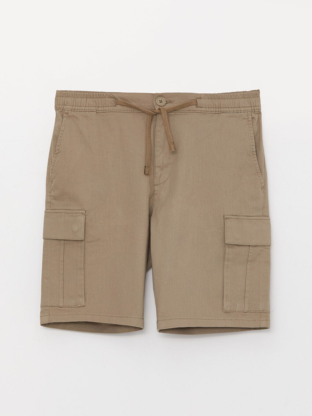 Standard Fit Linen Blended Men's Cargo Shorts -S3CK63Z8-GVP