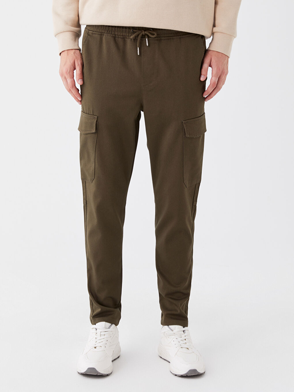 Haki Slim Fit Erkek Kargo Pantolon-1