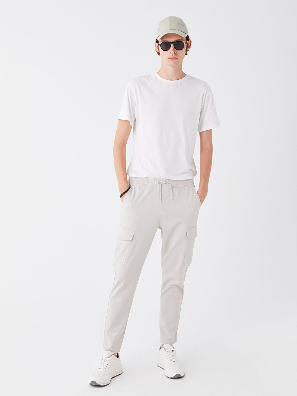 Gri Slim Fit Erkek Kargo Pantolon