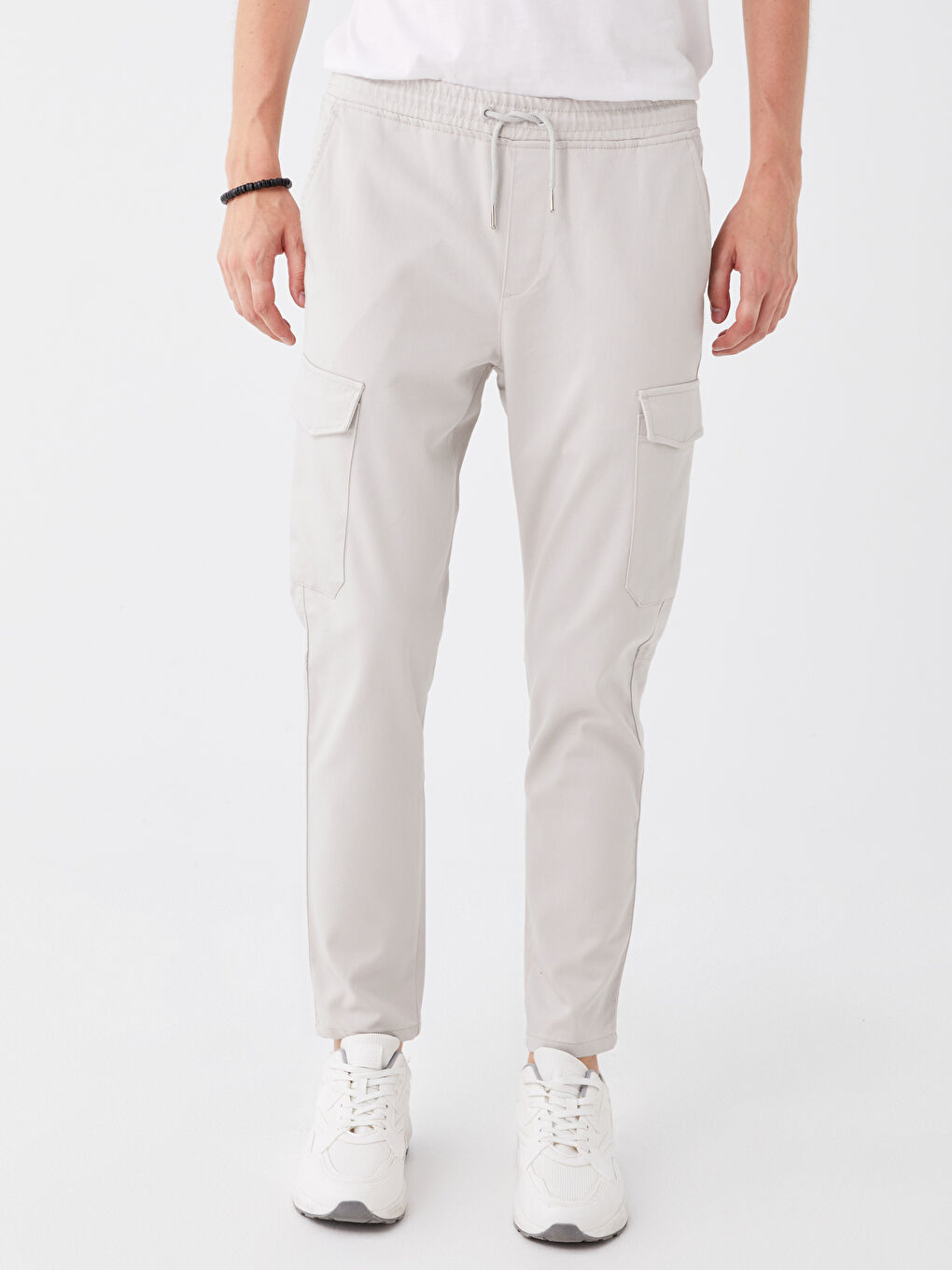 Gri Slim Fit Erkek Kargo Pantolon-1