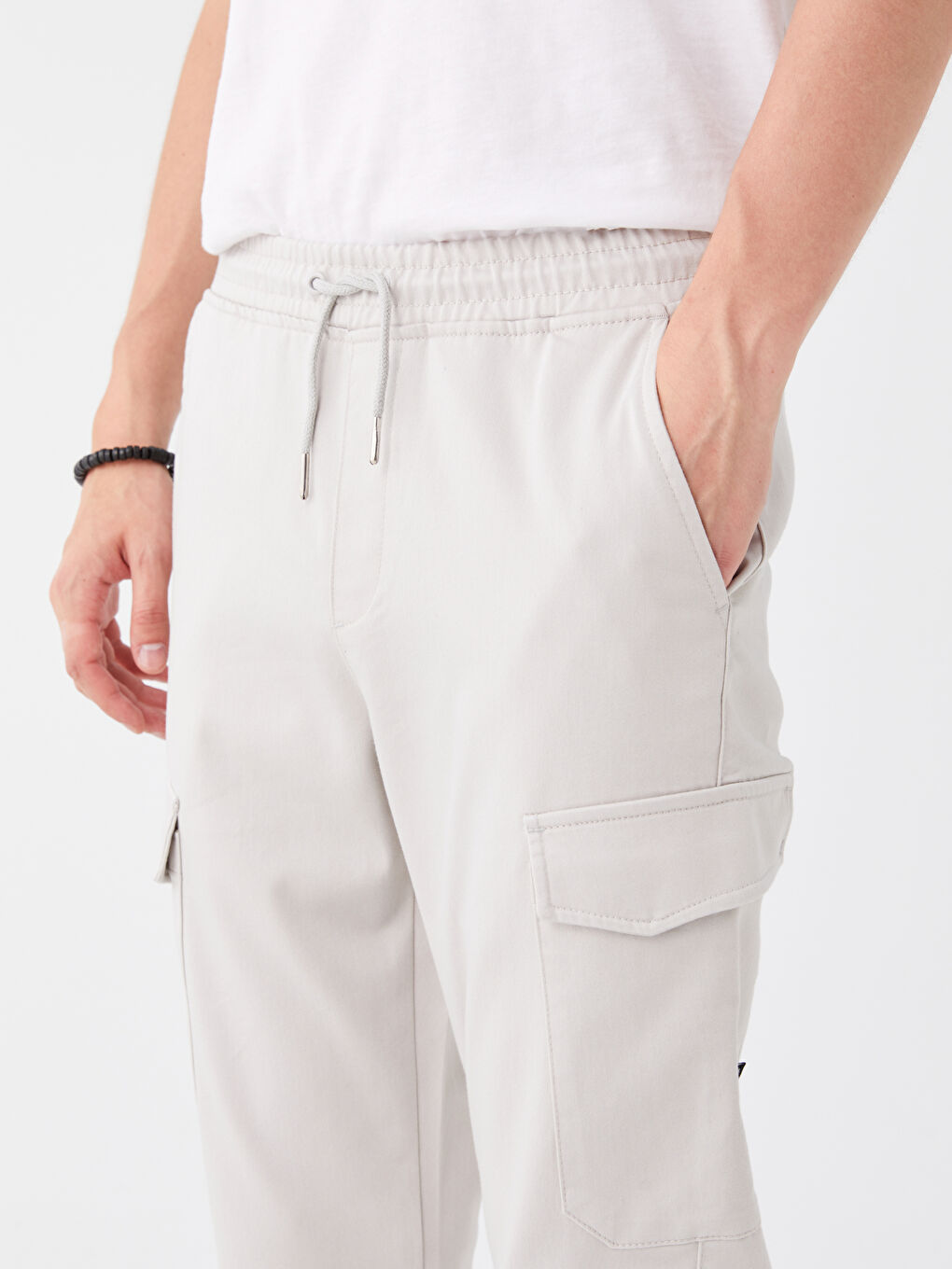 Gri Slim Fit Erkek Kargo Pantolon-3