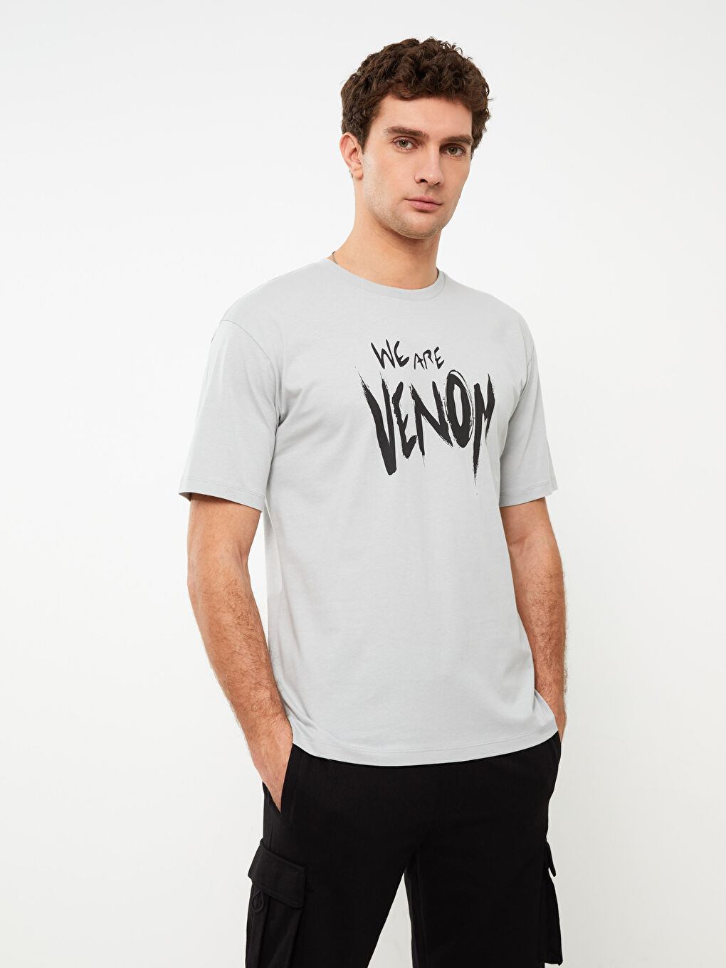 XSIDE Crew Neck Short Sleeve Venom Printed Jersey Men's T-Shirt -S3CK78Z8-FKD