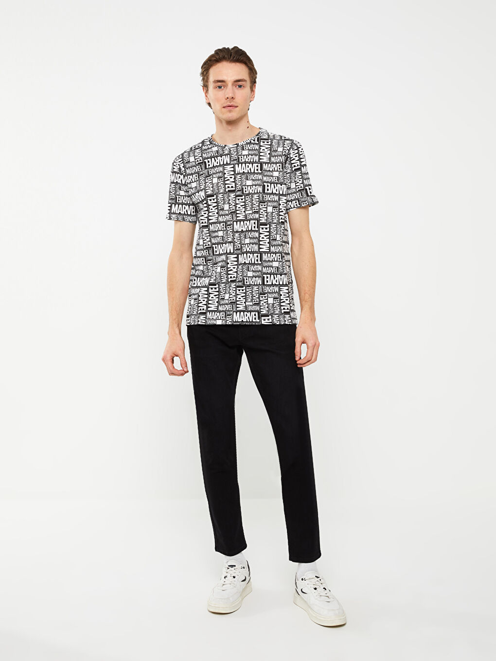 Crew Neck Short Sleeve Marvel Printed Jersey Men's T-Shirt-2