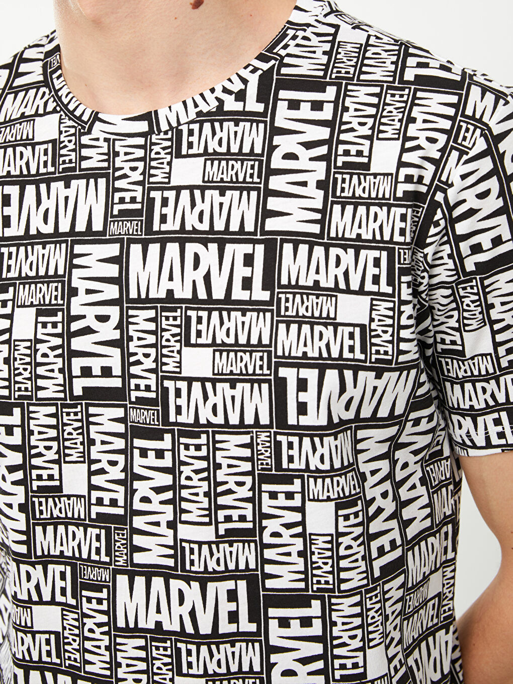 Crew Neck Short Sleeve Marvel Printed Jersey Men's T-Shirt-3
