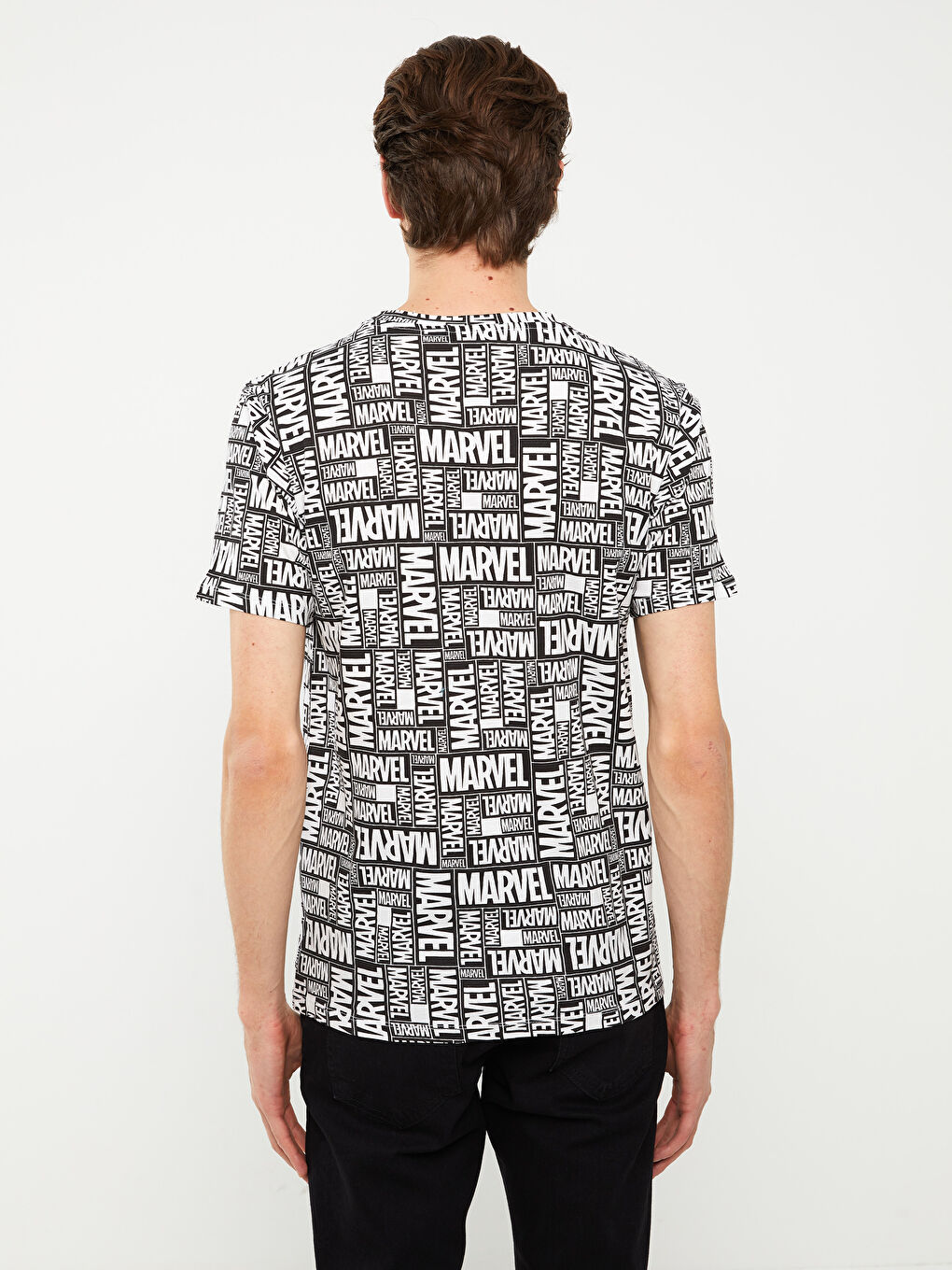 Crew Neck Short Sleeve Marvel Printed Jersey Men's T-Shirt-4