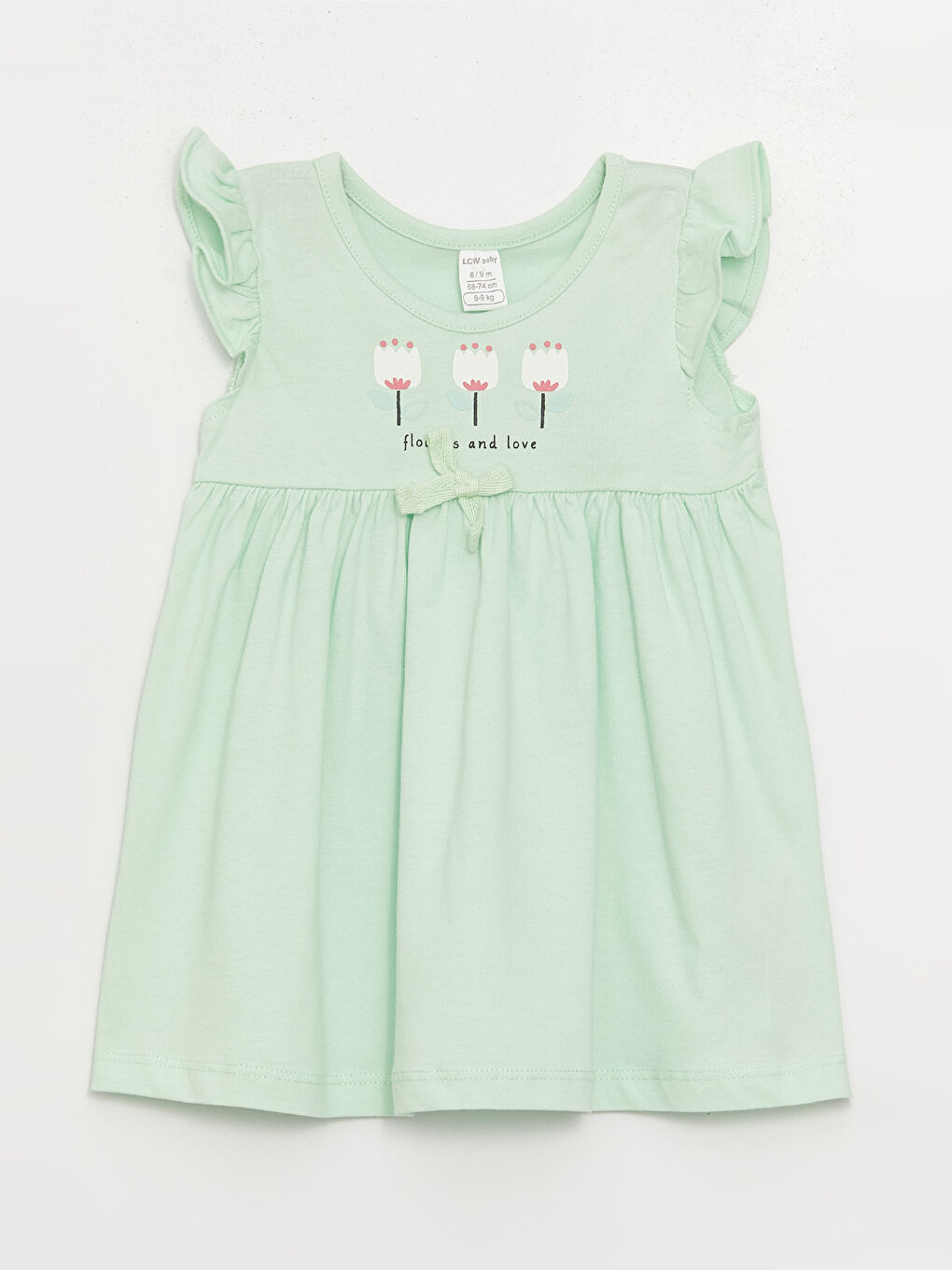Платье для малышки девочки с круглым вырезом и цветочным узором, 2 упаковки-1