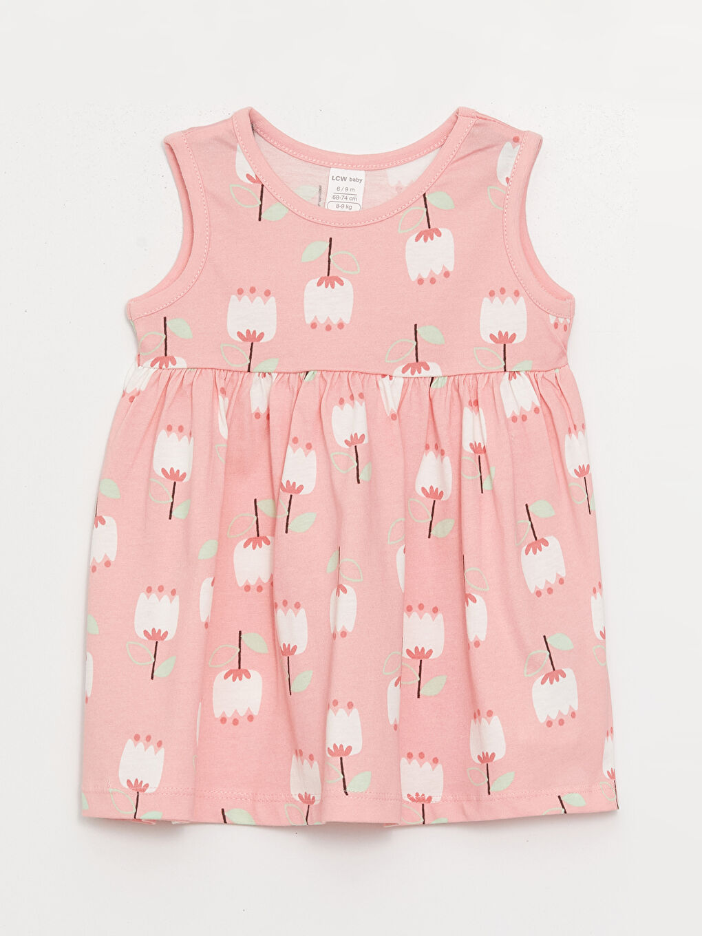 Платье для малышки девочки с круглым вырезом и цветочным узором, 2 упаковки-2