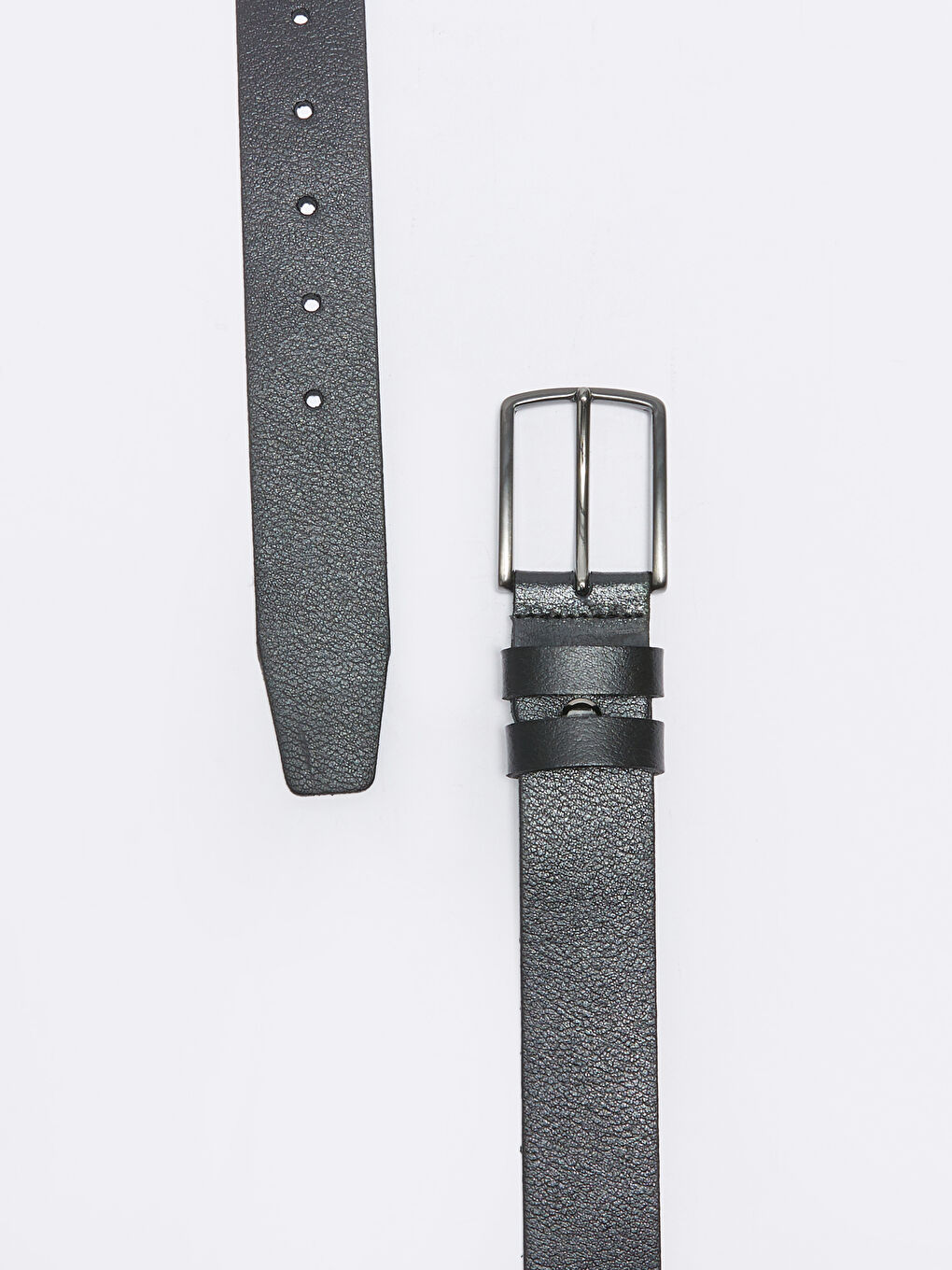 Siyah Hakiki Deri Erkek Chino Kemeri-3