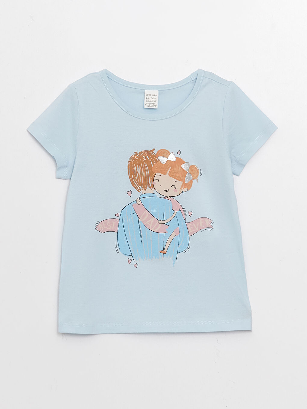 تيشيرت ياقة دائرية كم قصير مطبوع بنات رضع - مجموعة من 2-2