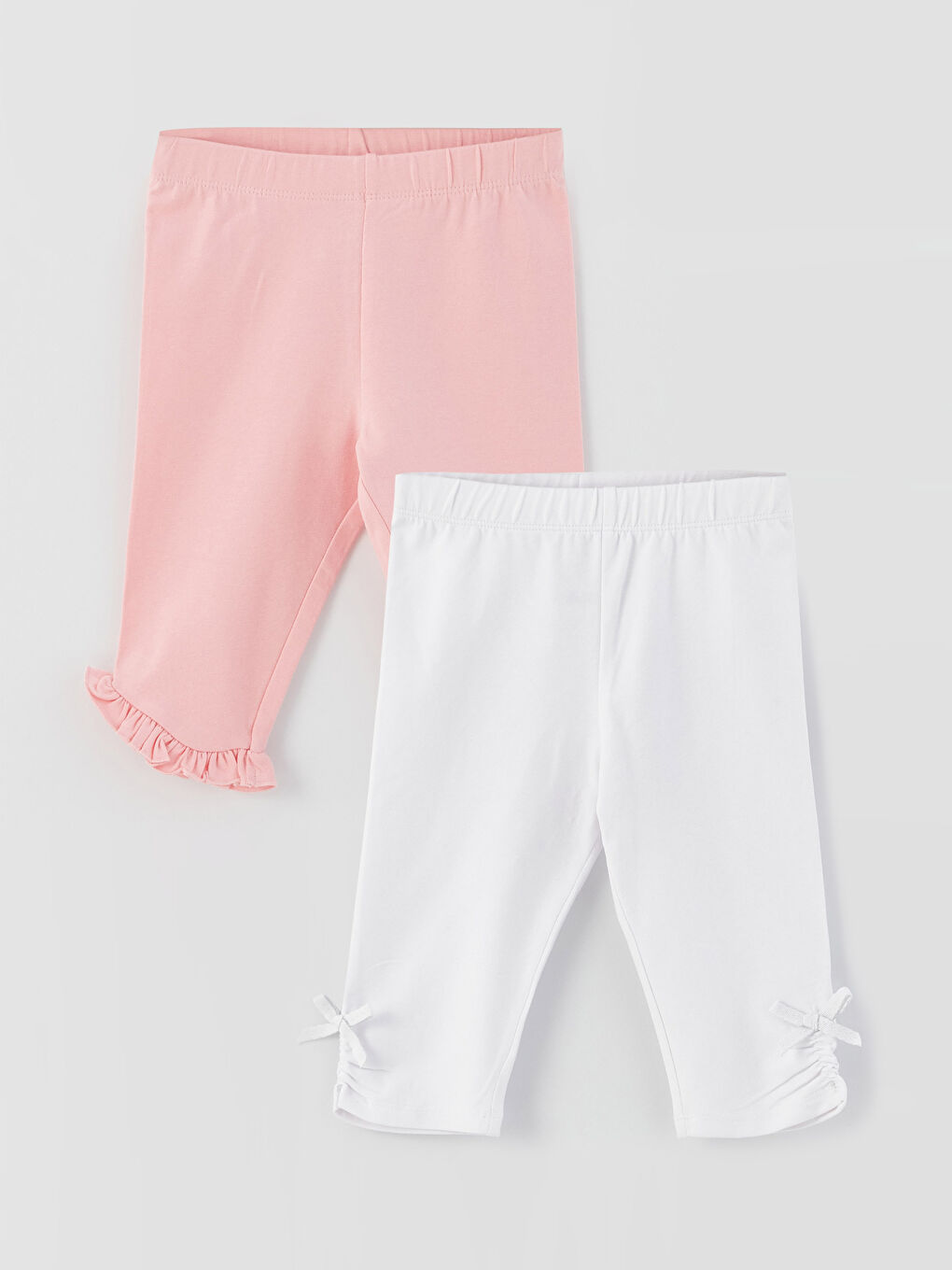 Elastic Waist Basic Baby Girl 3/4 Length Leggings 2 Pieces -S3CK97Z1-GAT