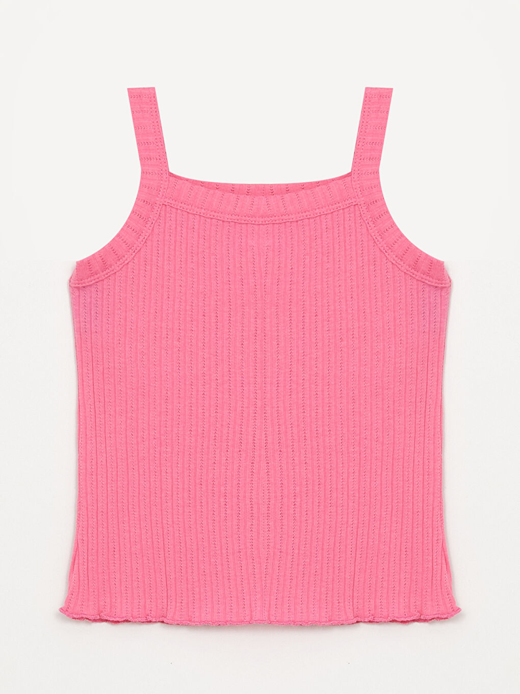 Pembe Kare Yaka Askılı Kız Bebek Atlet 2'li-1