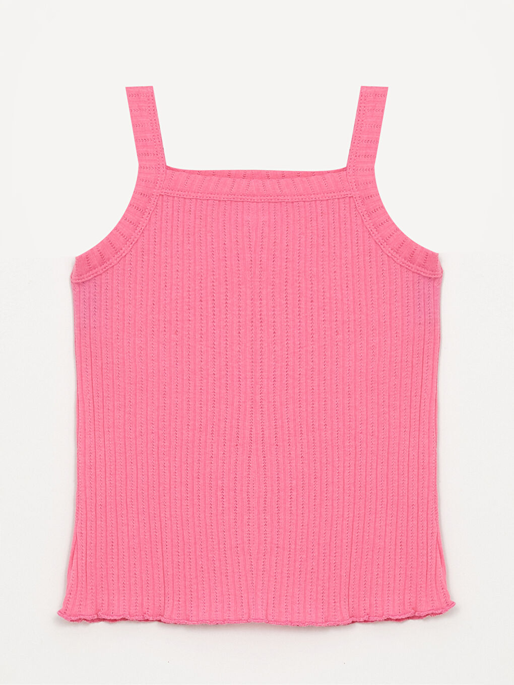 Pembe Kare Yaka Askılı Kız Bebek Atlet 2'li-2