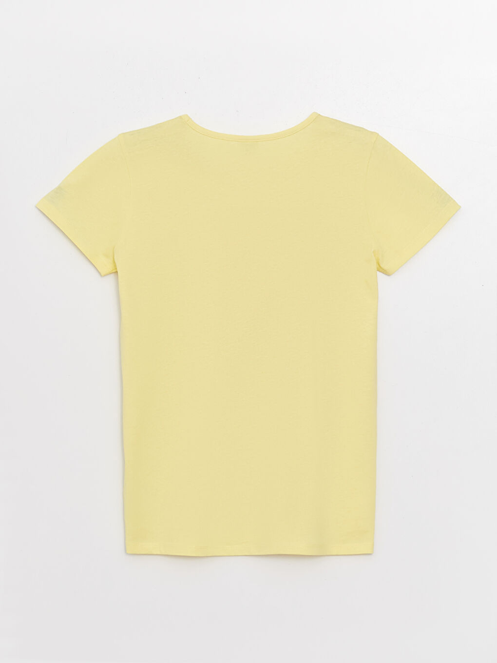 Sarı Bisiklet Yaka Baskılı Kısa Kollu Kız Çocuk Tişört-1