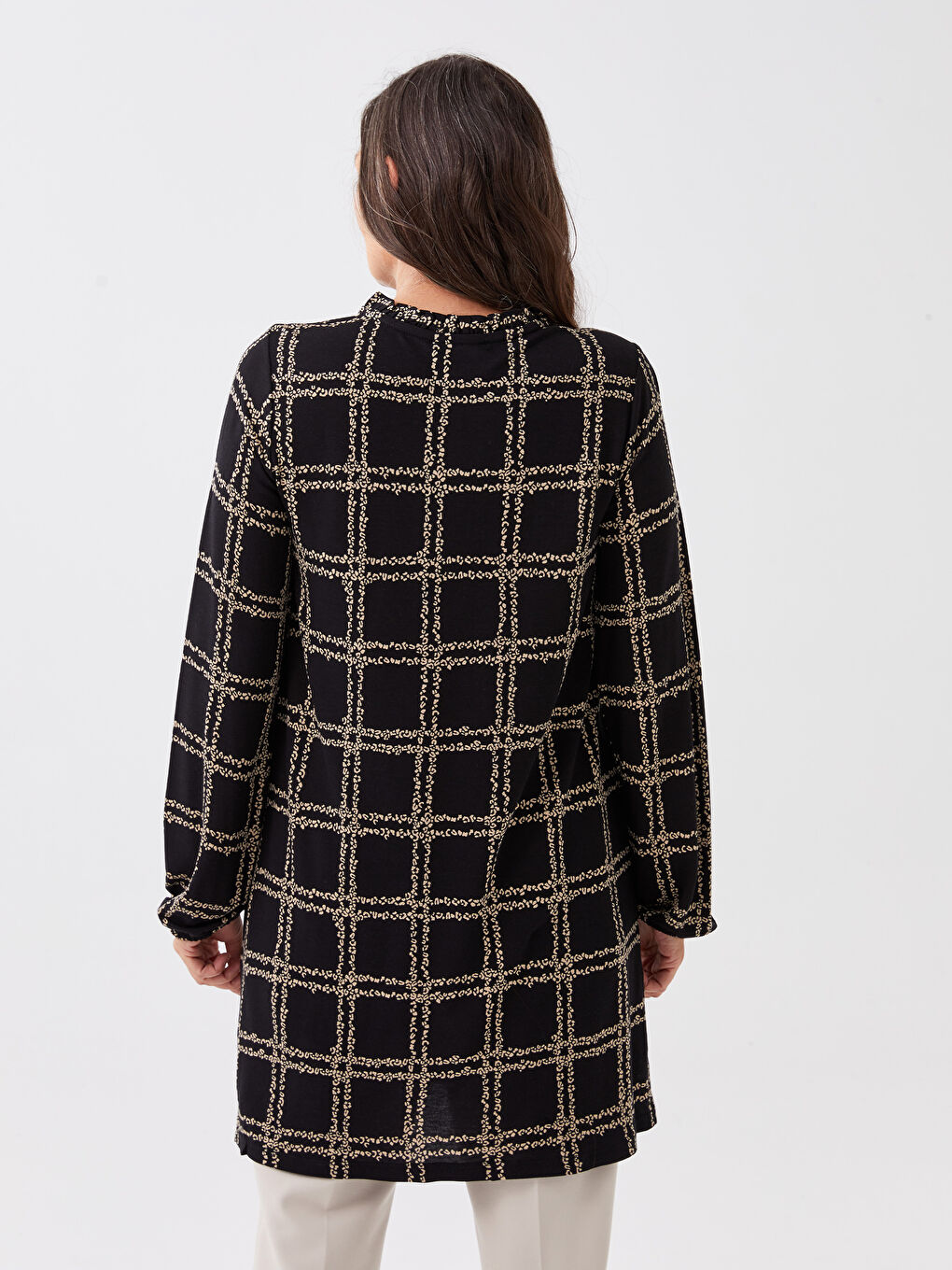 LCW Grace Tie Neck Patterned Women's Tunic -S3CL43Z8-LQJ