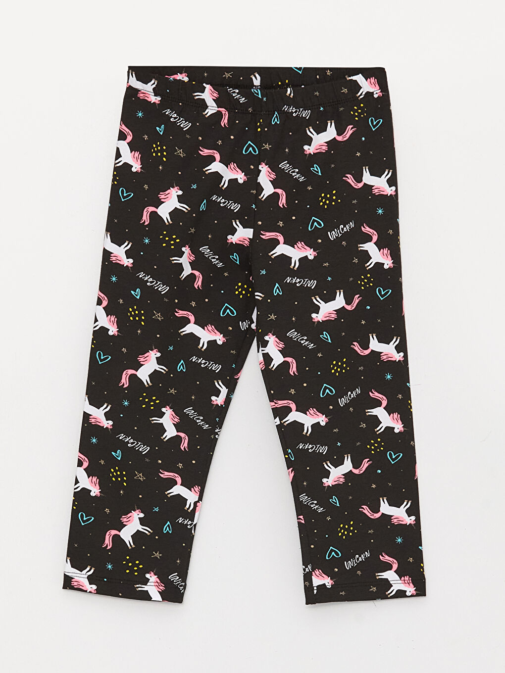 Girls' Printed 3/4 Length Leggings with Elastic Waist